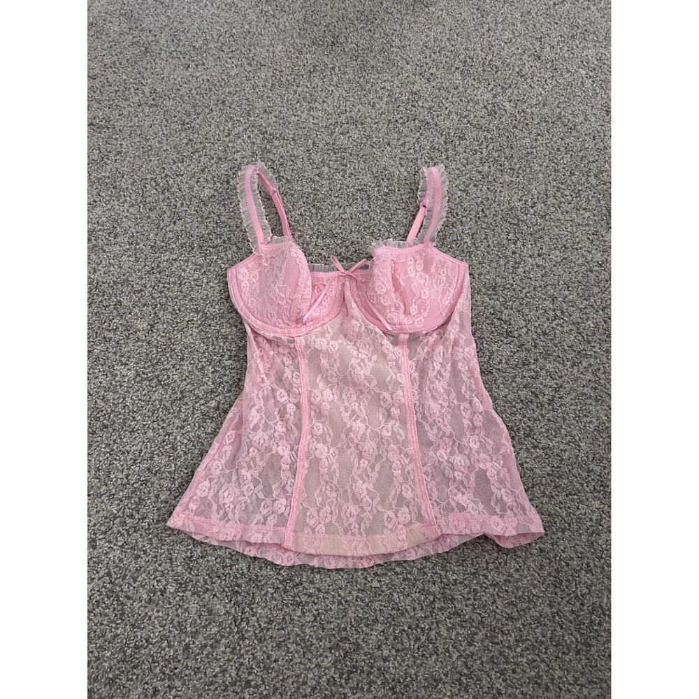 Victoria's Secret Pink Lace Underwire Babydoll Y2K Top bra Small Sydney Carlson